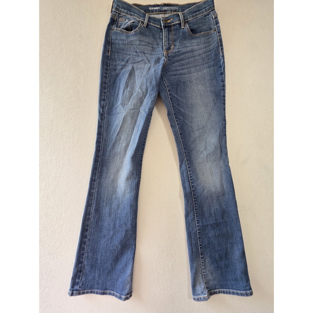 Old Navy Curvy Profile Jeans Womens 4 Regular Mid Rise Bootcut Blue Stretch